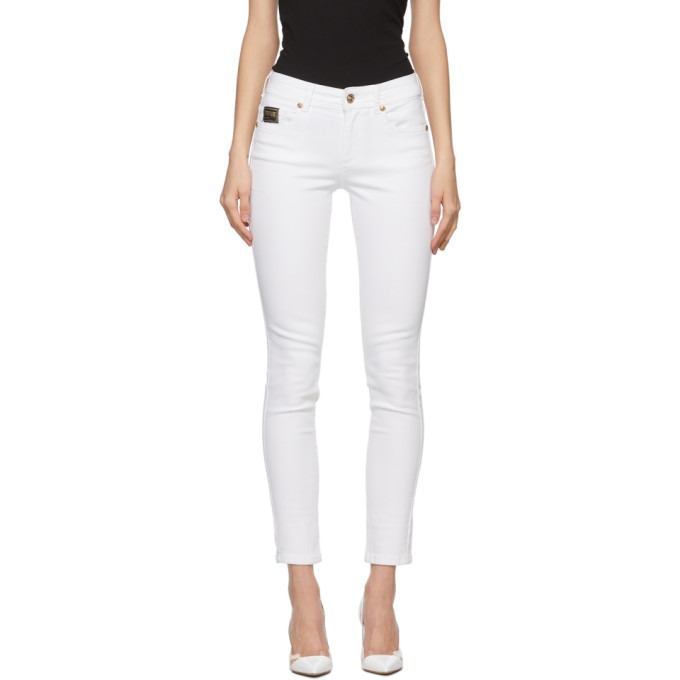 Versace Jeans Couture White Embroidered Skinny Jeans