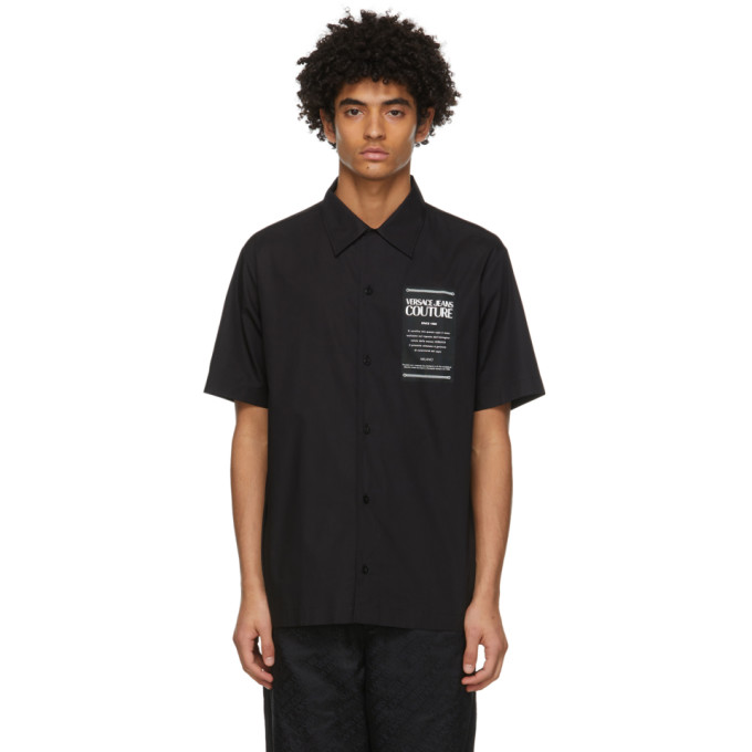 Versace Jeans Couture Black Warranty Bowling Short Sleeve Shirt