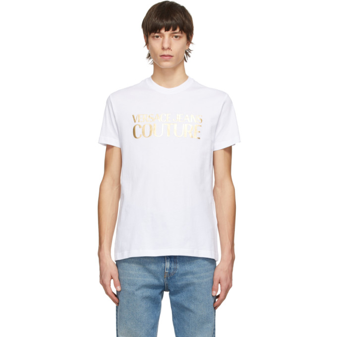 Versace Jeans Couture White Foil Logo T-Shirt