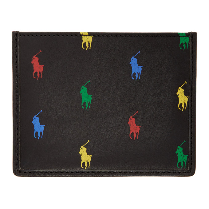 Polo Ralph Lauren Black Allover Pony Card Holder