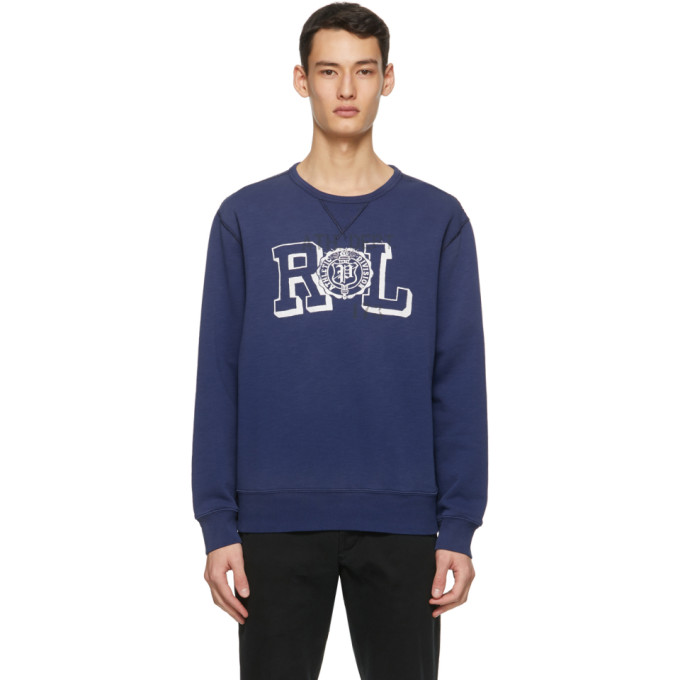 Polo Ralph Lauren Blue Fleece Vintage Graphic Sweatshirt