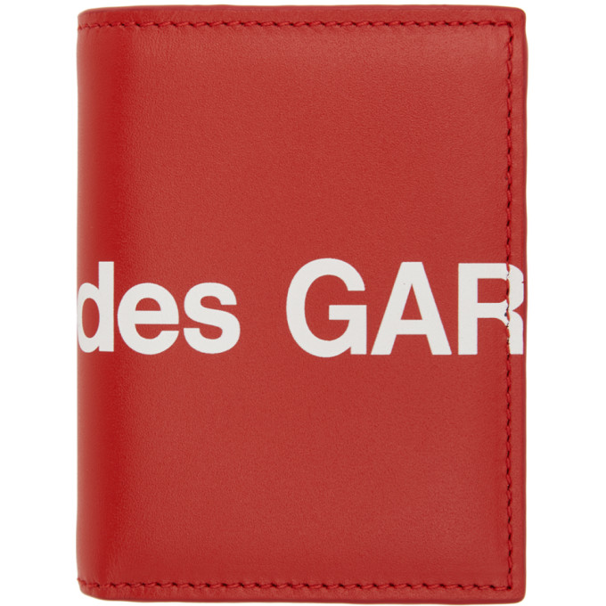 Comme des Garcons Wallets Red Huge Logo Card Holder