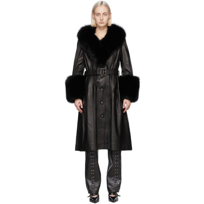 Saks Potts Black Fur Foxy Coat