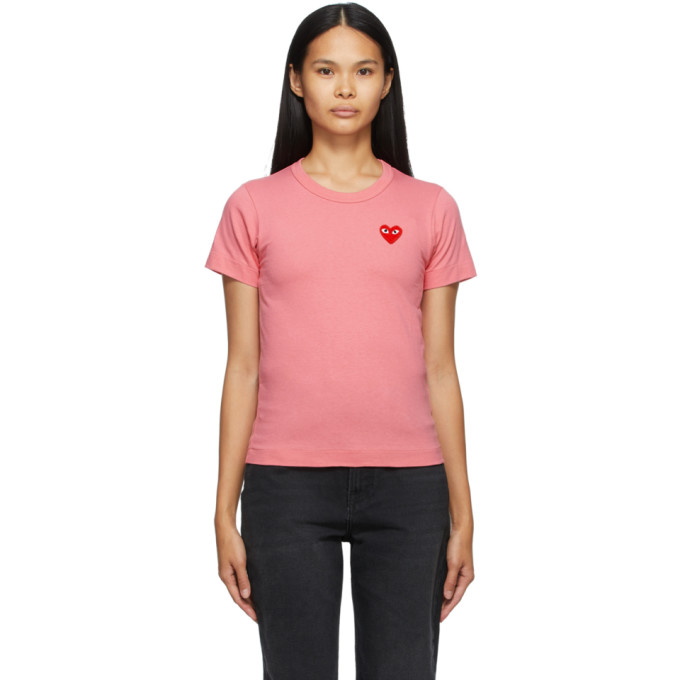 Comme des Garcons Play Pink Heart Patch T-Shirt