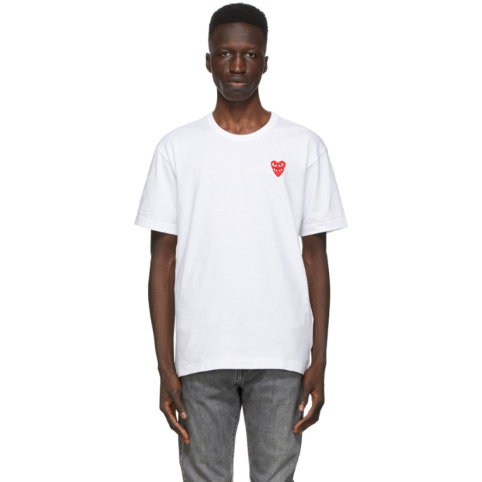 Comme des Garcons Play White Double Heart T-Shirt