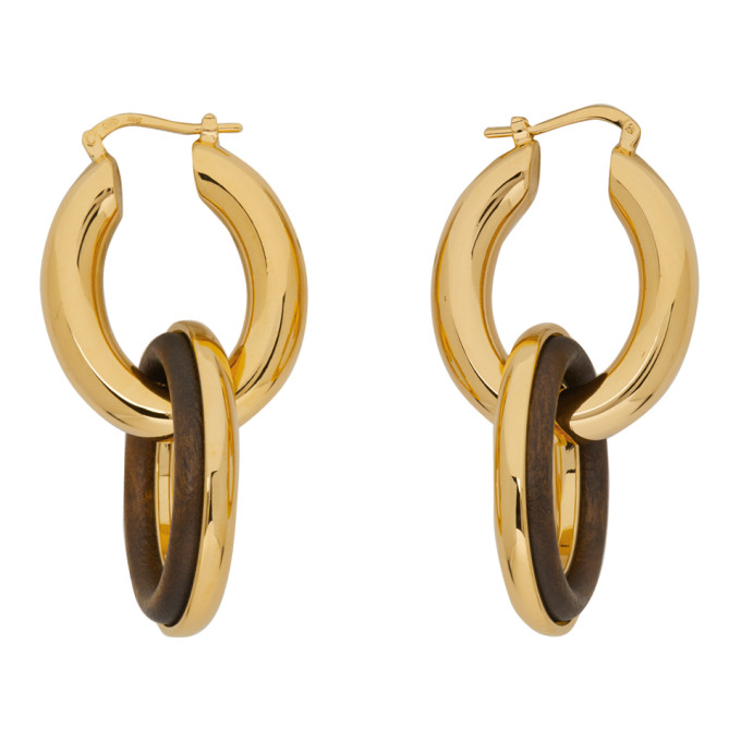 Jil Sander Gold Eclipse Hoop Earrings