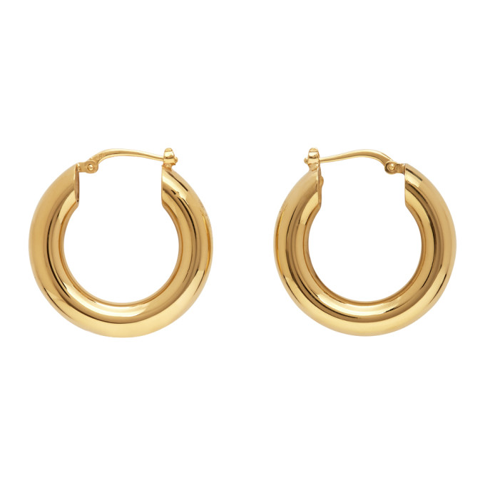 Jil Sander Gold Classic Hoop Earrings