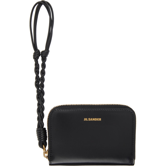 Click to view more detailed imagery on our partner's website Jil Sander Black Small Zip Around Wallet In 001 Black