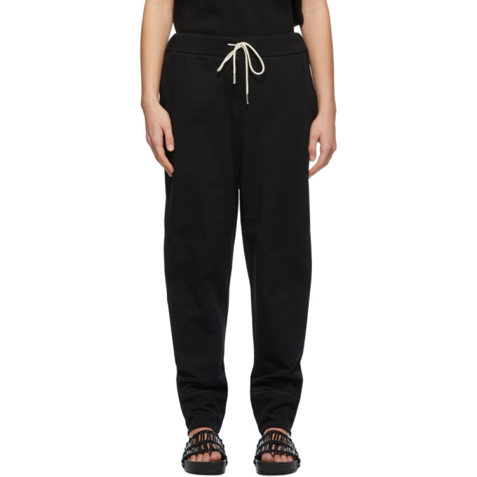 JIL SANDER BLACK CUFFED END LOUNGE PANTS