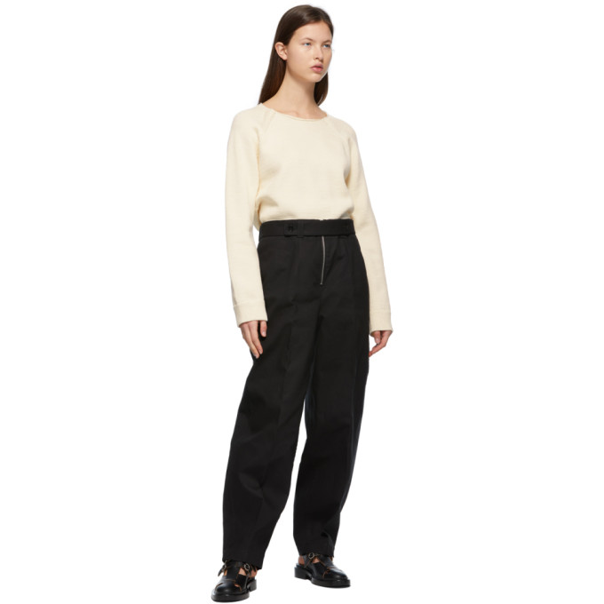 JIL SANDER BLACK COTTON TROUSERS