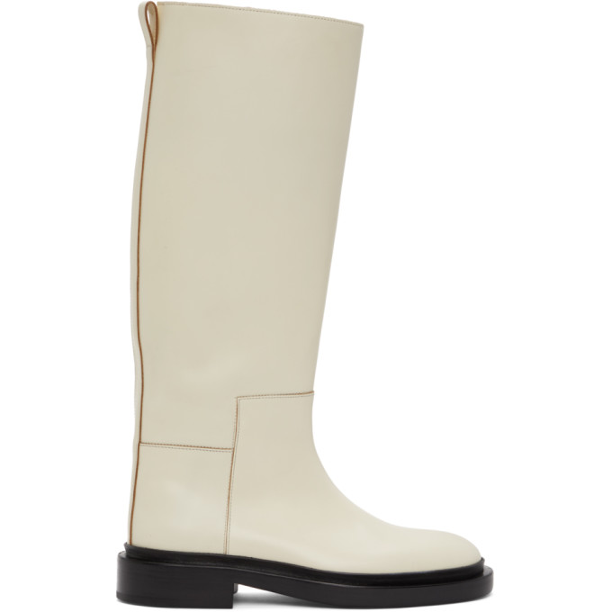 Jil Sander Off-White Riding Boots