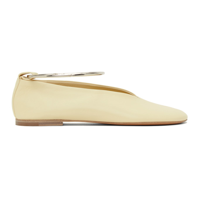 Jil Sander Off-White Classic Anklet Ballerina Flats