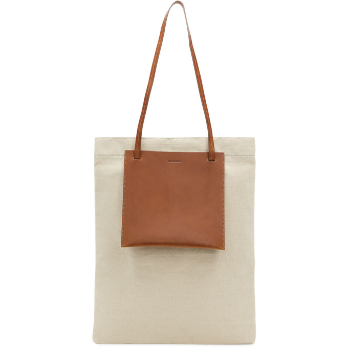 Jil Sander Off-White Pocket Flat Shopper Tote