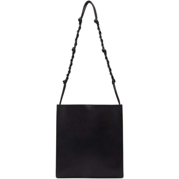 JIL SANDER BLACK LARGE TANGLE BAG