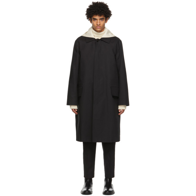 Jil Sander Black Detachable Collar Sport Trench Coat