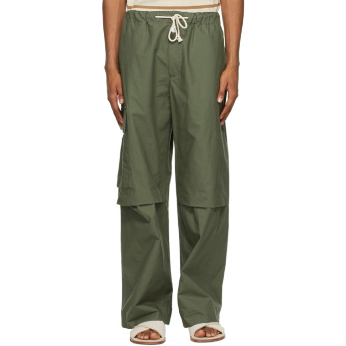 Jil Sander Khaki Canvas Cargo Pants