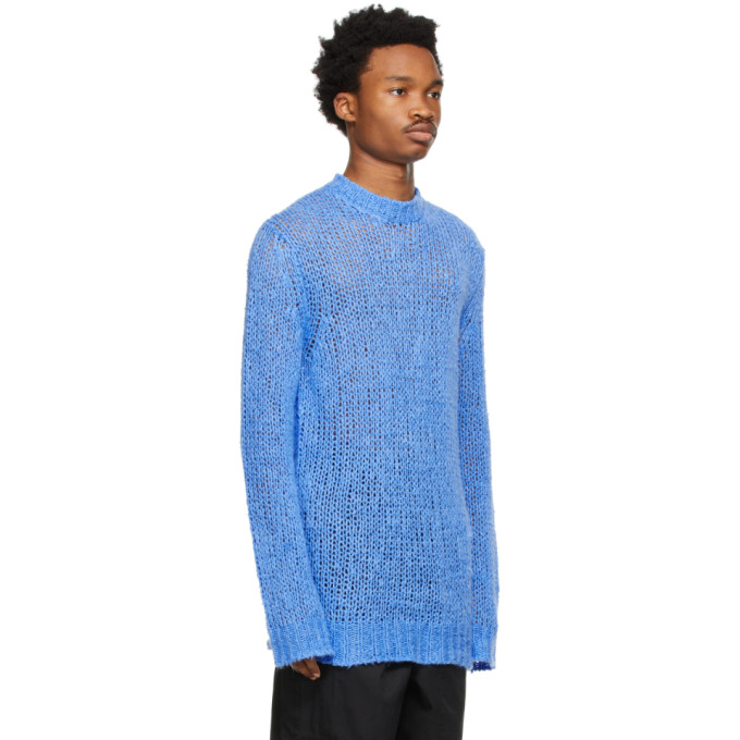 JIL SANDER JIL SANDER BLUE LINEN SWEATER