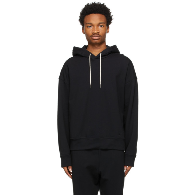 JIL SANDER BLACK FRENCH TERRY HOODIE