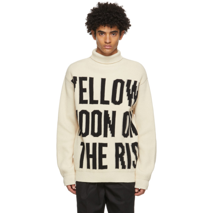 Jil Sander Beige Text Sweater