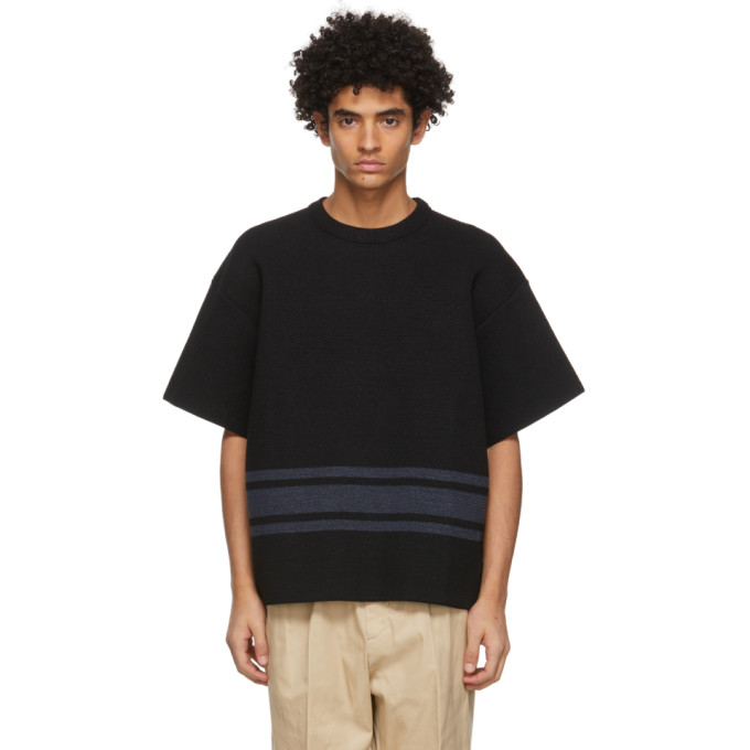 JIL SANDER Black Stripe Sweater T-Shirt