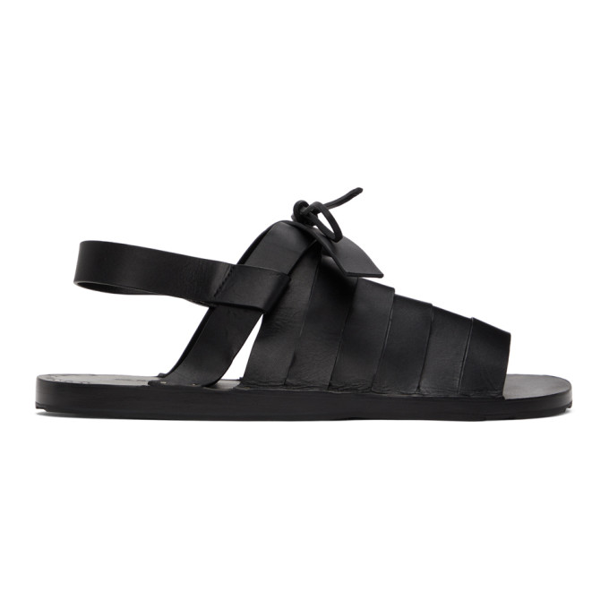 Jil Sander Black Strapped Flat Sandals