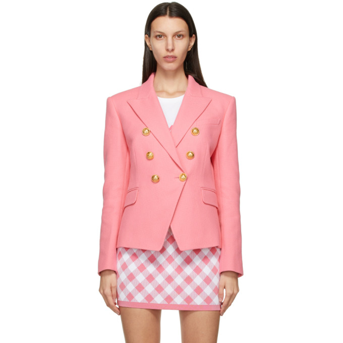 Balmain Pink Pique Gitane Blazer