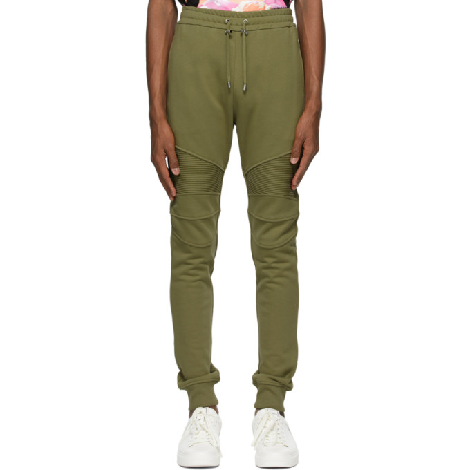 Balmain Green Flocked Logo Lounge Pants