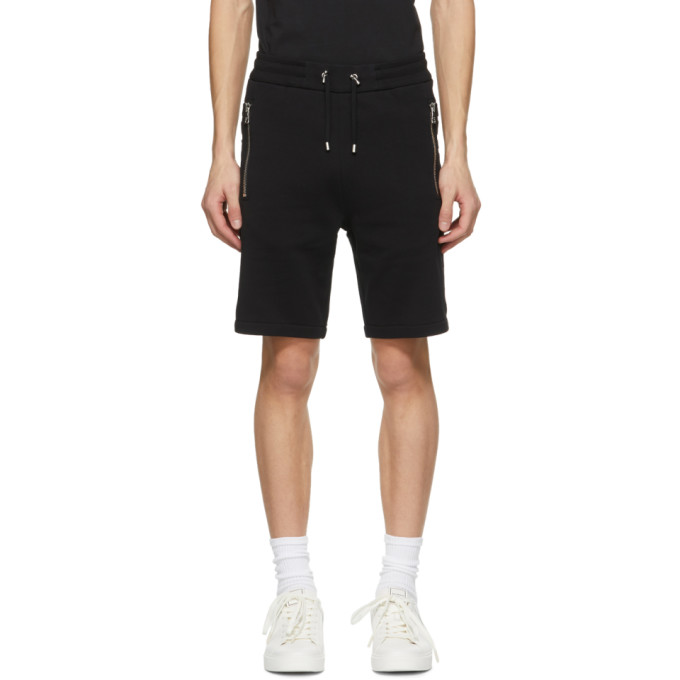 Balmain Black Embossed Logo Shorts