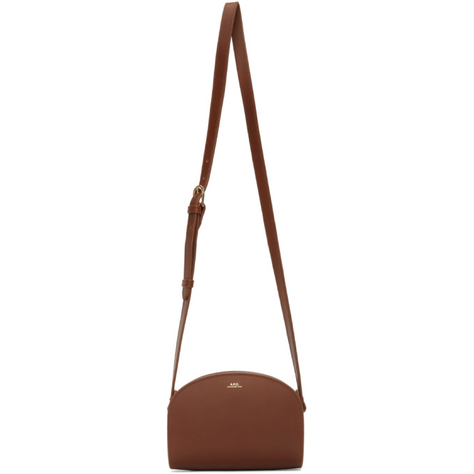 A.P.C. Brown Mini Demi-Lune Bag