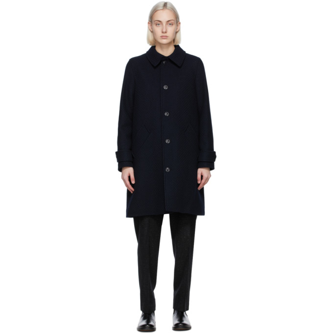 A.P.C. Navy Tweed Suzanne Coat