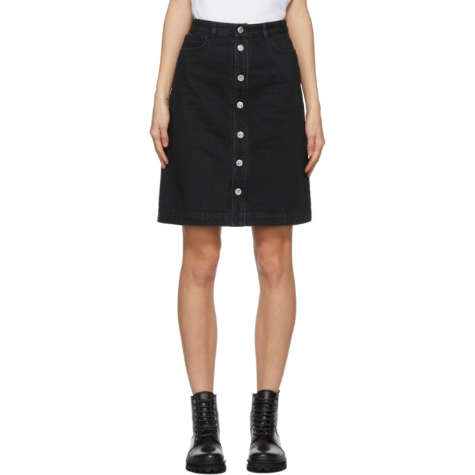 A.P.C. Black Denim Therese Miniskirt