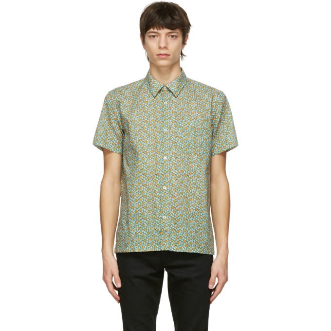 A.P.C. Green Printed Short Sleeve Shirt