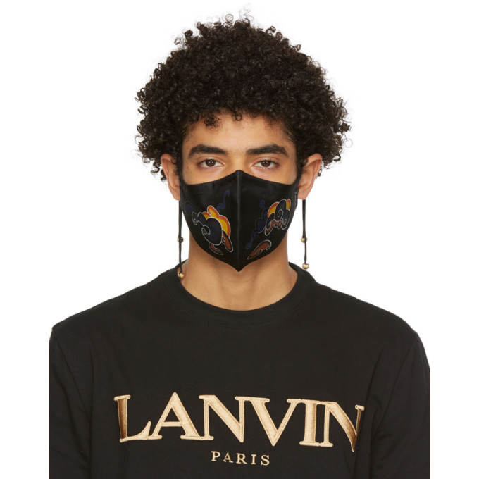 Lanvin Black and Orange Clouds Mask