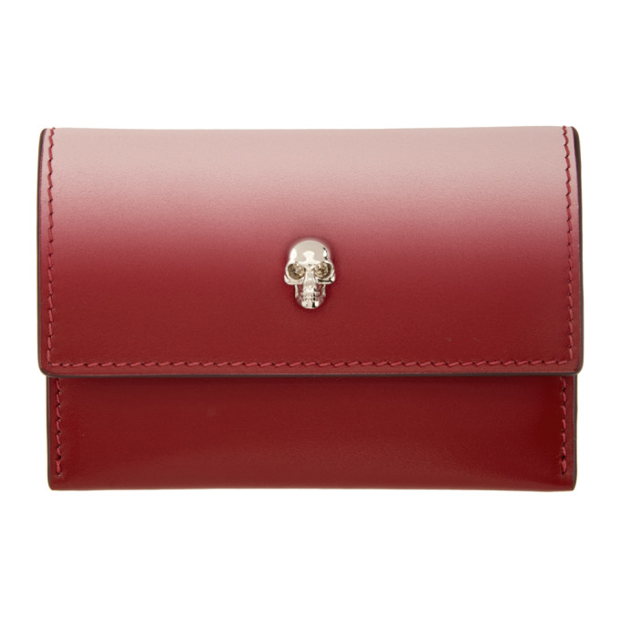 Alexander McQueen Pink and Red Skull Envelope Card Holder