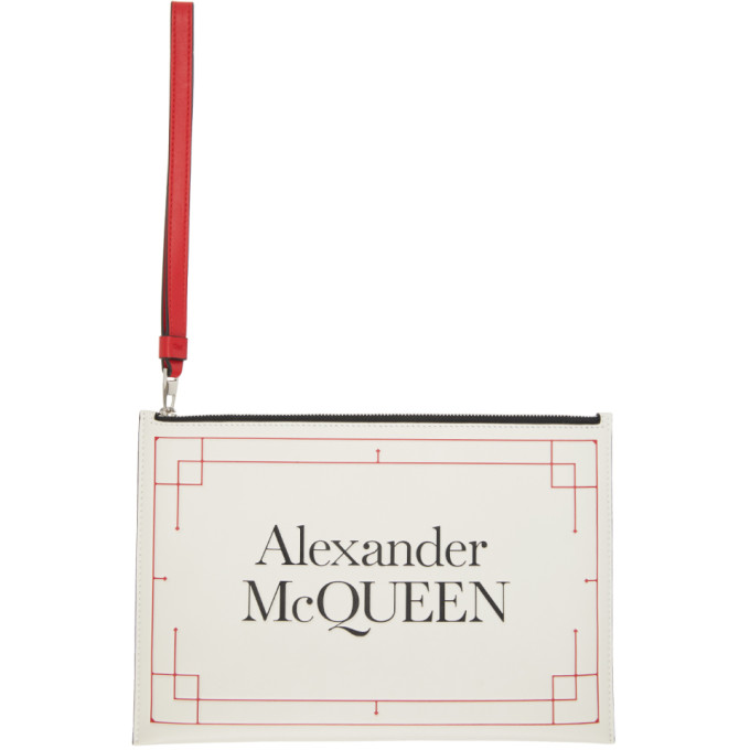 Alexander McQueen Off-White and Red Signature Pouch