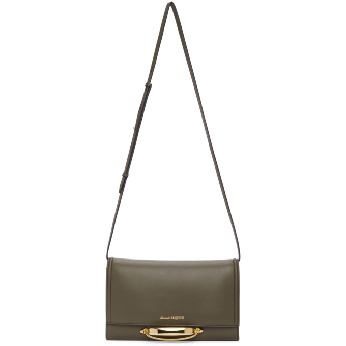 Alexander McQueen Khaki Small The Story Crossbody Bag