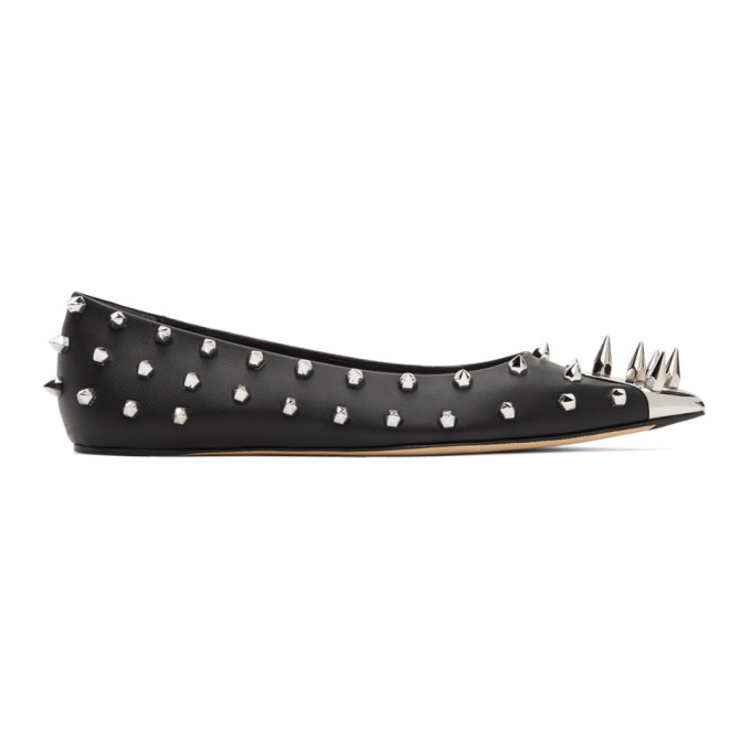 Alexander McQueen Black Punk Stud Ballerina Flats