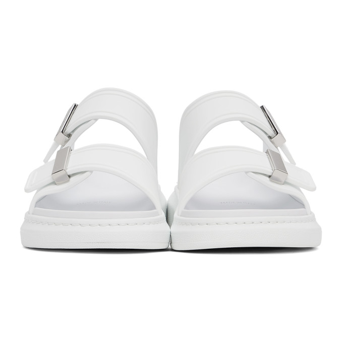 ALEXANDER MCQUEEN WHITE RUBBER HYBRID SLIDES