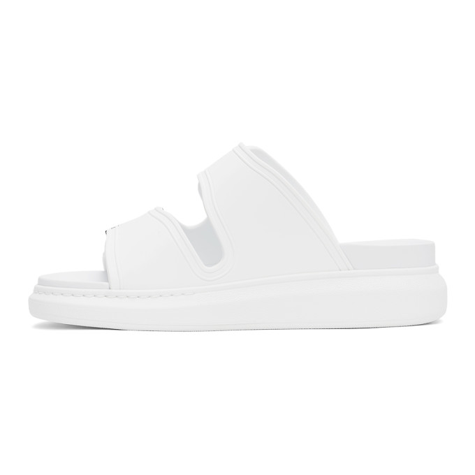 ALEXANDER MCQUEEN WHITE RUBBER HYBRID SLIDES