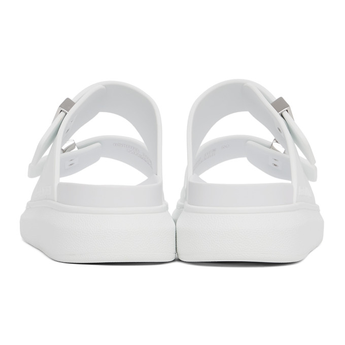 ALEXANDER MCQUEEN WHITE RUBBER HYBRID SLIDES