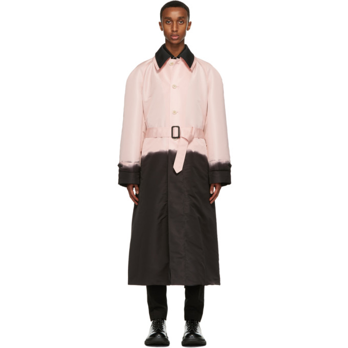 Alexander McQueen Pink and Black Layered Trench Coat