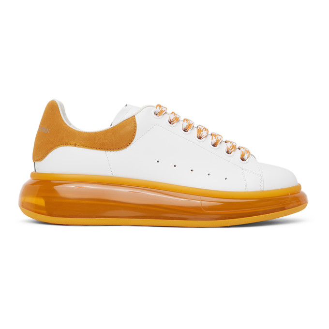 Alexander McQueen White and Orange Oversized Sneakers - 645871WHGP7