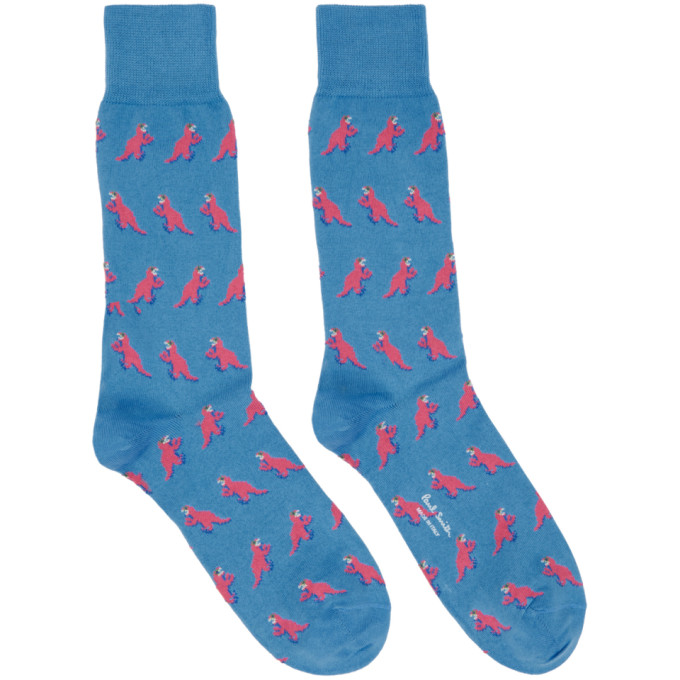 Paul Smith Blue and Pink Dinosaur Socks