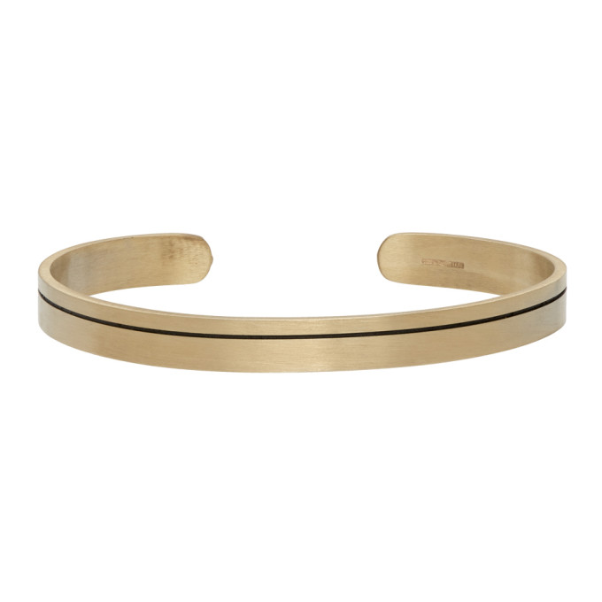 Giorgio Armani Gold Enamel Stripe Cuff Bracelet