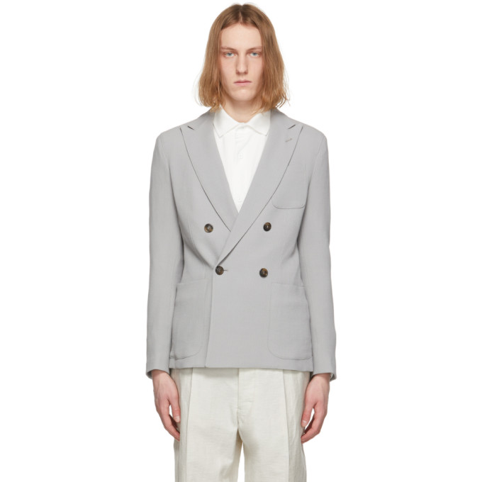 Giorgio Armani Grey Wool and Viscose Mirage Blazer