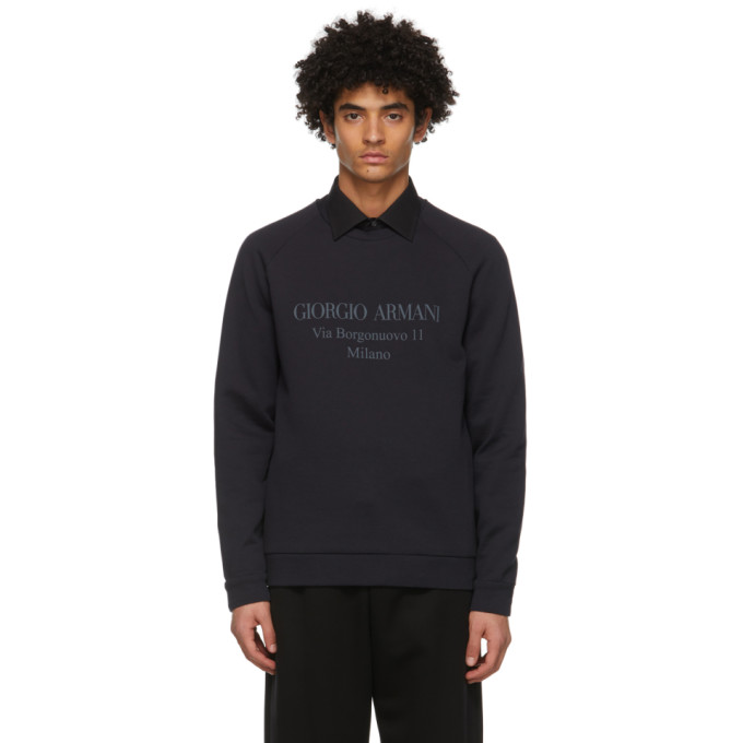 Giorgio Armani Navy Via Borgonuovo 11 Sweatshirt