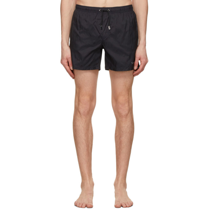 Giorgio Armani Navy Packable Logo Swim Shorts