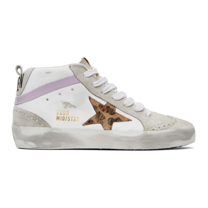 Golden Goose SSENSE Exclusive White and Grey Mid Star Sneakers