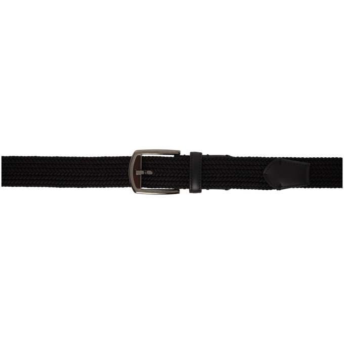 Ermenegildo Zegna Black Braided Belt In Ner Black