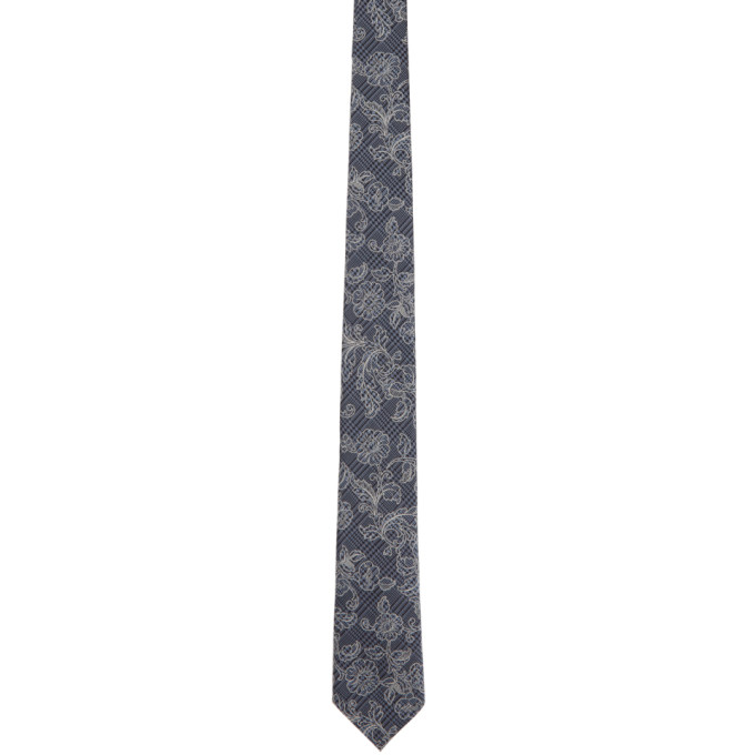 Ermenegildo Zegna Blue Silk Brit Style Tie